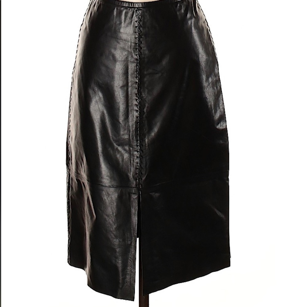 Banana Republic Leather Skirt 0 Black